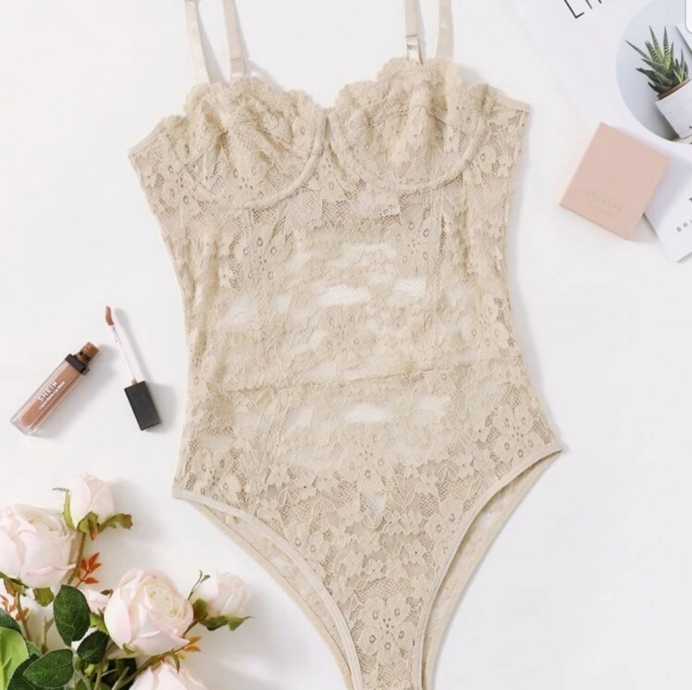 Nude lace cami bodysuit